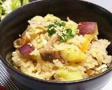 鶏と さつまいも の炊き込みご飯作り方15写真