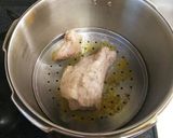 圧力鍋で2段調理◎蒸し豚と南瓜スープ作り方4写真