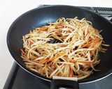豚肉もやしのネギご飯丼作り方2写真