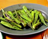 ５分でできるおつまみ。オクラのカレー焼き作り方3写真
