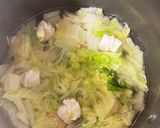 白菜と鮭白子のお味噌汁作り方2写真