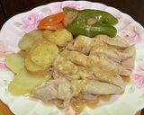 マヨ・ポン・ごま de 蒸し鶏作り方7写真