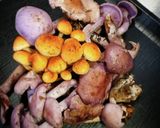紫シメジと栗茸のバター醤油クリームパスタ作り方1写真