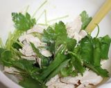 三つ葉シャキっと！三つ葉と鶏の香り和え作り方2写真