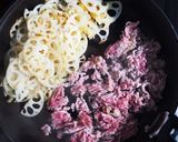 簡単!ひき肉とれんこんのカレー炒め作り方3写真
