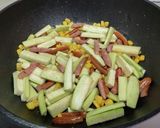 ヘチマとウインナーの中華あんかけ風作り方3写真