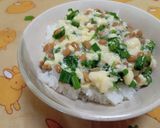卵豆腐とネギの納豆ご飯作り方3写真