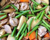 鶏モモ肉・牛蒡・筍の炒め煮(煮物)作り方7写真
