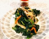 絹豆腐niおひたし・胡麻和え乗せ作り方1写真