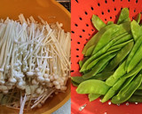 鶏むね肉と絹さやと白ネギの海鮮醤炒め作り方1写真