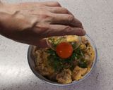 吉野家の秋限定！　月見牛とじ丼♪作り方5写真