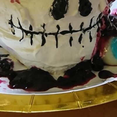 ハロウィンパーティー☆立体☆ドクロケーキ by テトテトテトテト