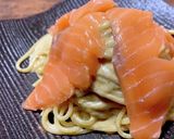 海苔の香り♪生サーモンのクリームパスタ作り方7写真
