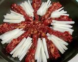 味付け牛肉と千切り野菜のピリ辛すき焼き風作り方4写真