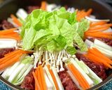 味付け牛肉と千切り野菜のピリ辛すき焼き風作り方6写真