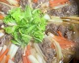 味付け牛肉と千切り野菜のピリ辛すき焼き風作り方8写真