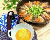 味付け牛肉と千切り野菜のピリ辛すき焼き風作り方9写真