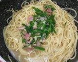 フライパン一つでニラパスタ作り方5写真
