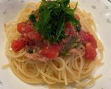 鯖缶とトマトのガーリック冷製パスタ作り方8写真