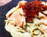 海苔の香り♪生サーモンのクリームパスタ作り方10写真