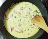 サーモンのカルボナーラ♡クリームパスタ作り方4写真