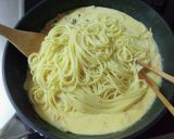 サーモンのカルボナーラ♡クリームパスタ作り方5写真