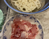 蓮根と鶏肉の卵とじ作り方1写真