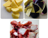 じゃがいもとタコのたっぷり野菜アヒージョ作り方1写真