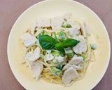 サラダチキンで作るクリームバジルのパスタ作り方6写真