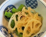 #さやインゲンと#蓮根の#お浸し作り方7写真