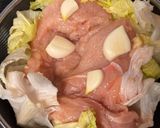 ザルで蒸す鶏胸レタスのニンニクオイスター作り方4写真