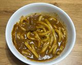 材料3つ・電子レンジでカレーうどん♪作り方4写真