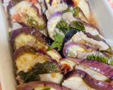 豚バラとナスの梅しそポン酢。レンチン重ね蒸し作り方5写真