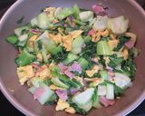 チンゲン菜とベーコンの卵炒め作り方5写真