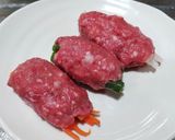 犬ご飯　牛ミンチの野菜巻き作り方3写真