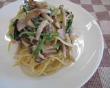 あわび茸のクリームパスタ作り方7写真