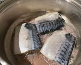 生姜甘酢の漬け汁で　サバの煮付け作り方1写真