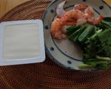 むきえびと小松菜のコンソメ豆腐炒め作り方1写真