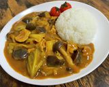 ナスとキャベツの野菜カレー作り方16写真