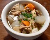 豚汁　豆腐白玉・梅干し・ヒハツ・発酵玉葱作り方6写真