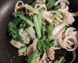 残り物でツナと小松菜のスパゲティ作り方3写真