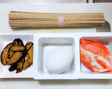 作り置き椎茸の佃煮とカニカマで卵とじ蕎麦作り方1写真
