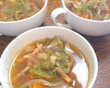 超簡単！舞茸とトマトとベーコンのスープ作り方3写真