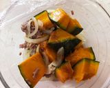 タレ1本で♪カボチャと玉ねぎの煮物作り方4写真