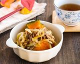 タレ1本で♪カボチャと玉ねぎの煮物作り方5写真