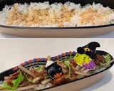 神無月15 鶏ごぼう丼 ハロウィン弁当作り方1写真