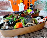 神無月15 鶏ごぼう丼 ハロウィン弁当作り方5写真