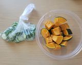たまごとハムのかぼちゃサラダ作り方1写真