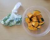 たまごとハムのかぼちゃサラダ作り方1写真