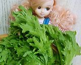 リカちゃん♡からし菜アーモンド胡麻和え作り方1写真